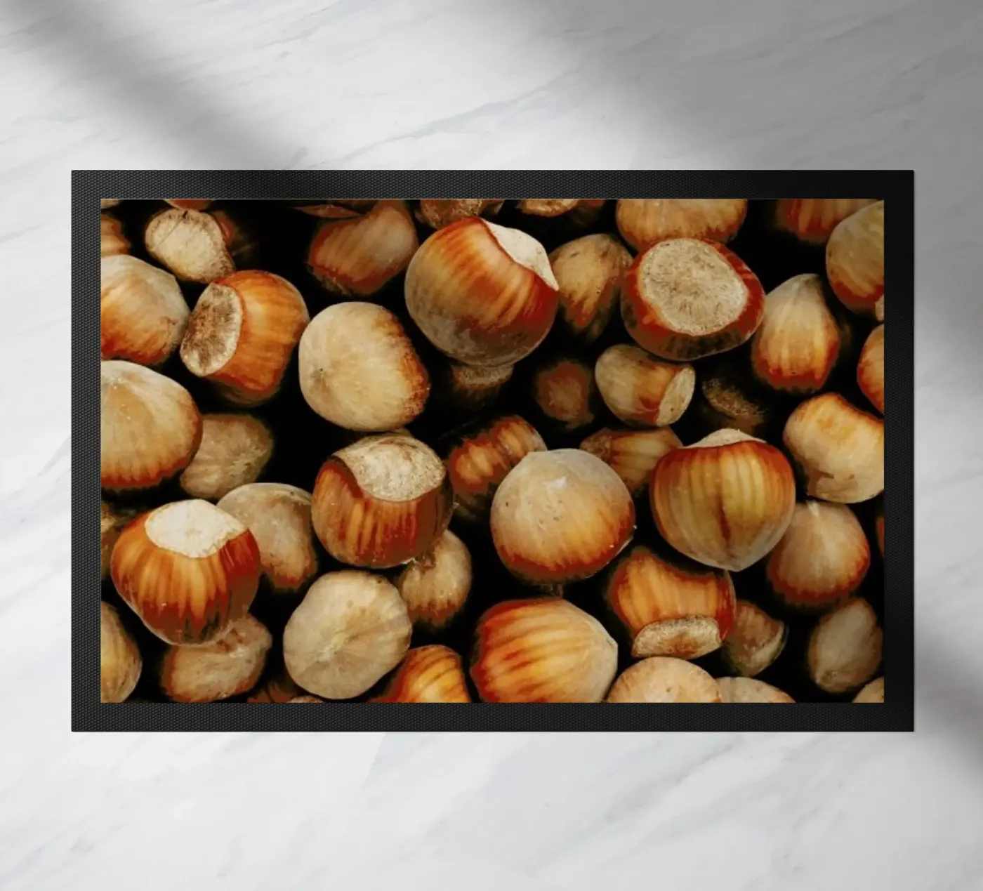 Hazelnuts doormat by Sebastian Hilgetag