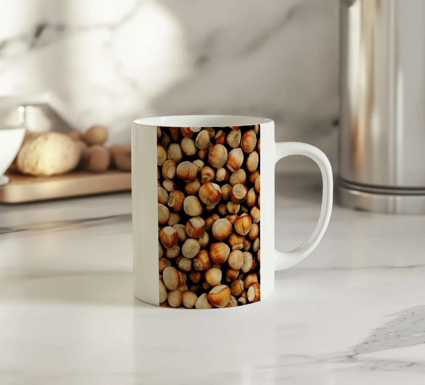 Hazelnuts ceramic mug by Sebastian Hilgetag