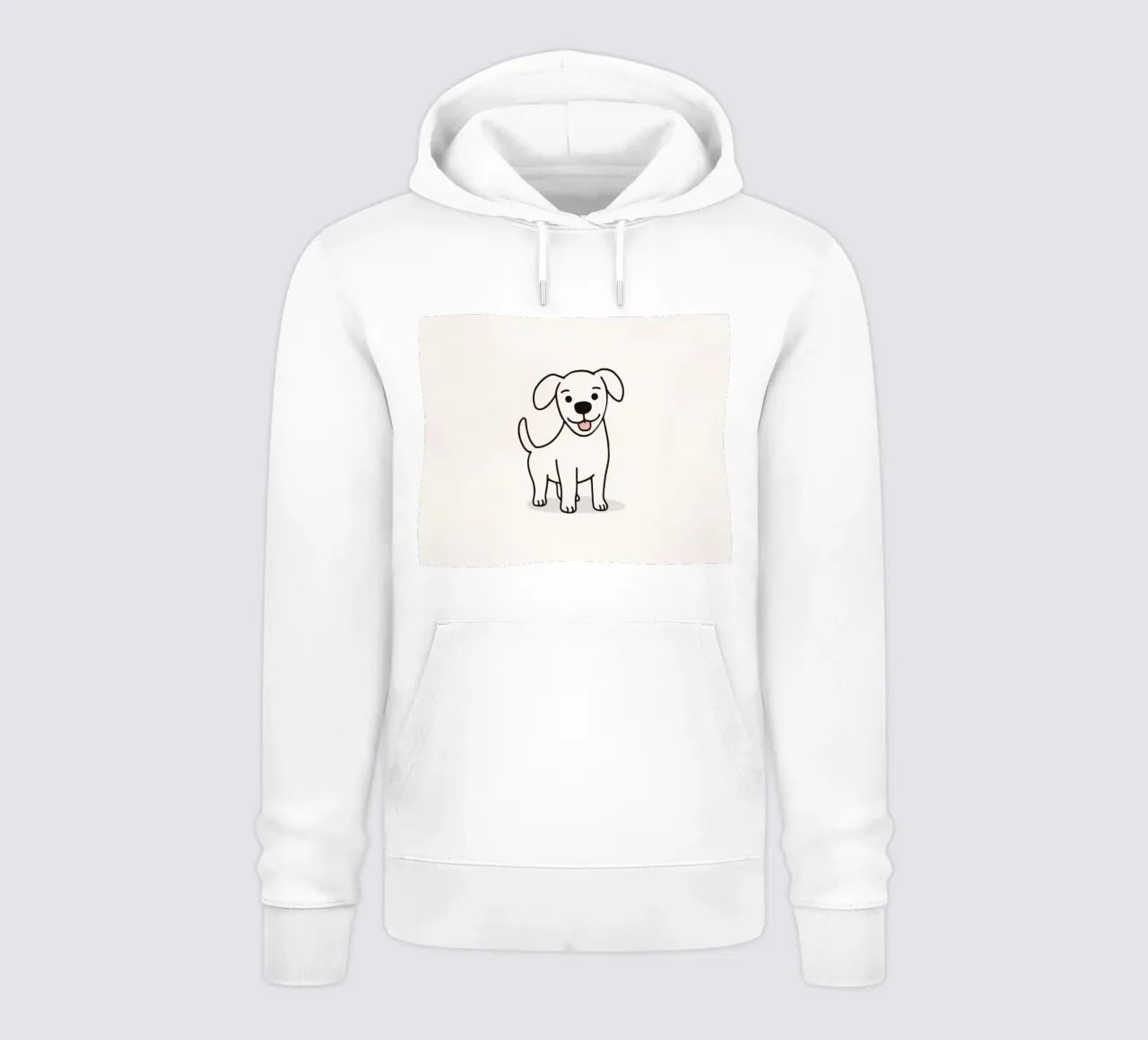 Carino cucciolo bianco in piedi felice su uno sfondo chiaro felpa con cappuccio da DesignDoodle