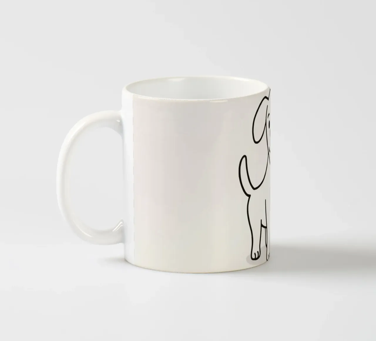 Carino cucciolo bianco in piedi felice su uno sfondo chiaro tazza in ceramica da DesignDoodle