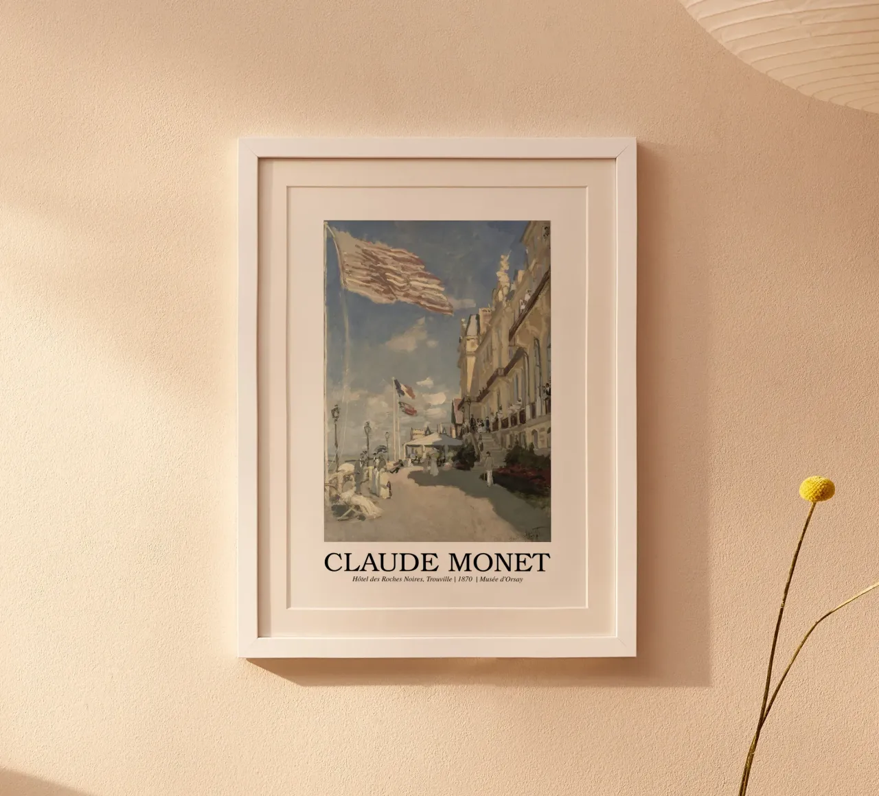 Claude Monets "Hôtel des Roches Noires. Trouville" poster with wooden frame by Little Art Histories
