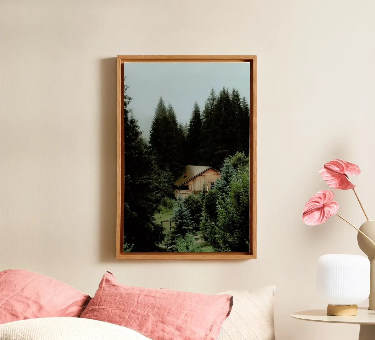 The Cabin In The Forest tela con Cornice a cassetta da Sebastian Hilgetag