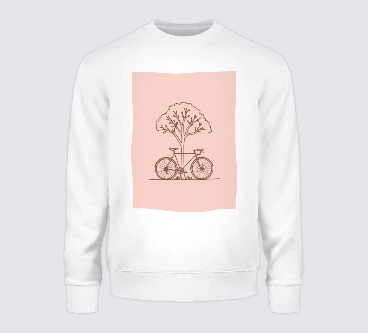 Bicicletta appoggiata ad un albero in un parco dal design semplice felpa da DesignDoodle