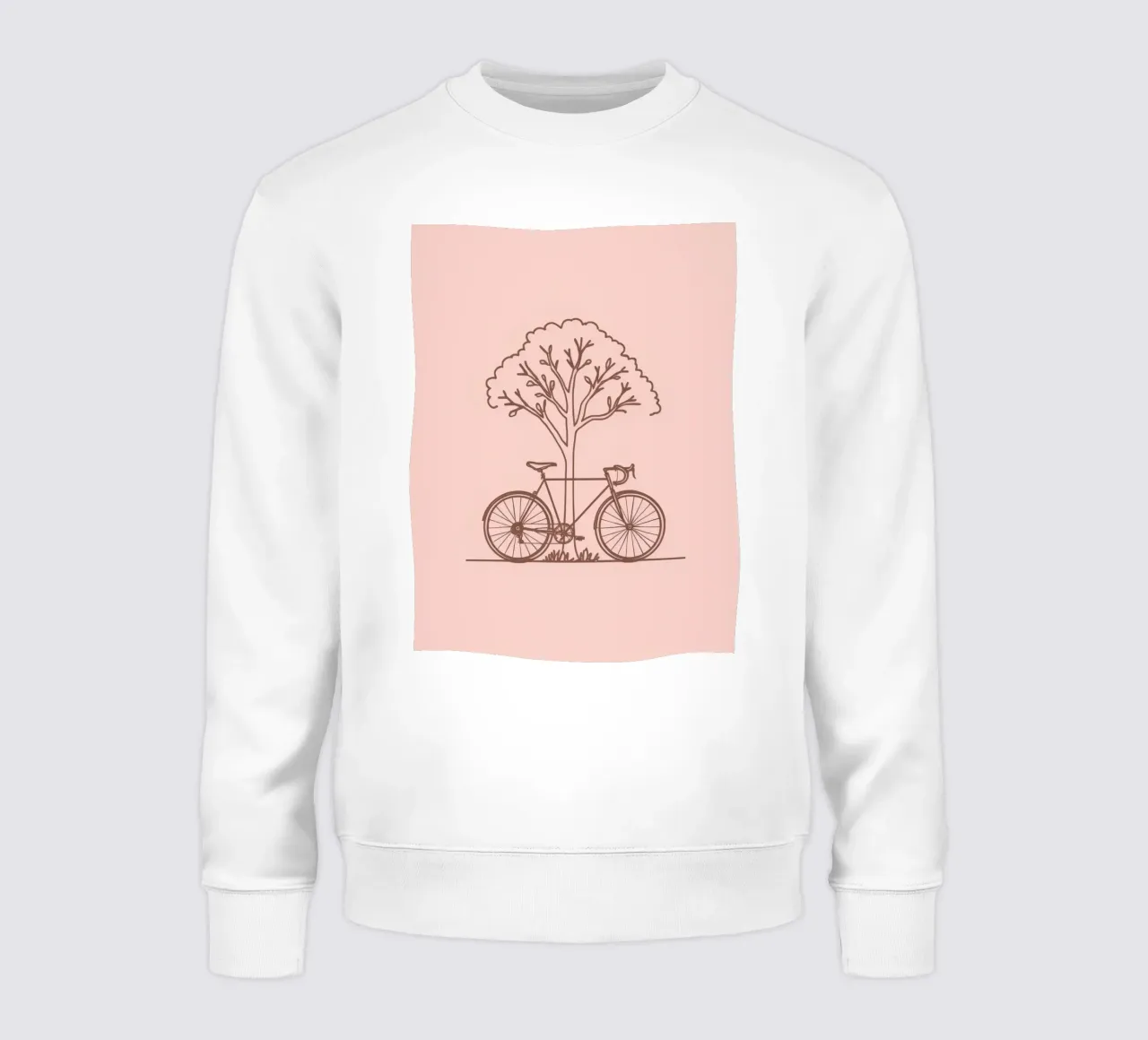 An einen Baum gelehntes Fahrrad in einem Park mit einfachem Design Sweatshirt von DesignDoodle
