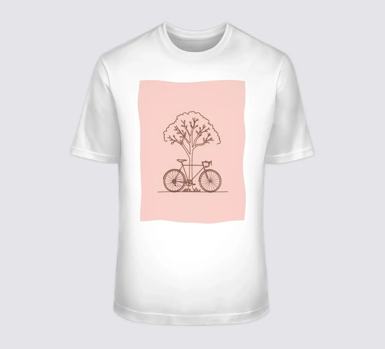 An einen Baum gelehntes Fahrrad in einem Park mit einfachem Design T-Shirt von DesignDoodle