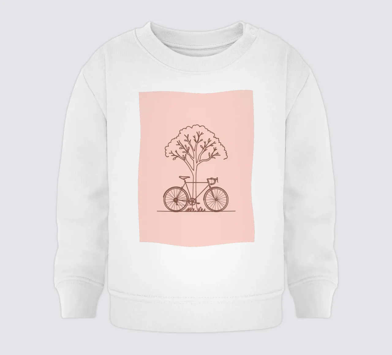 Bicicletta appoggiata ad un albero in un parco dal design semplice felpa neonato da DesignDoodle