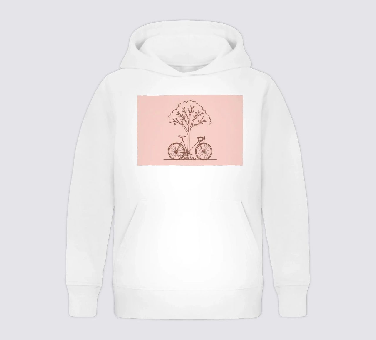 Bicicletta appoggiata ad un albero in un parco dal design semplice felpa bambino con cappuccio da DesignDoodle