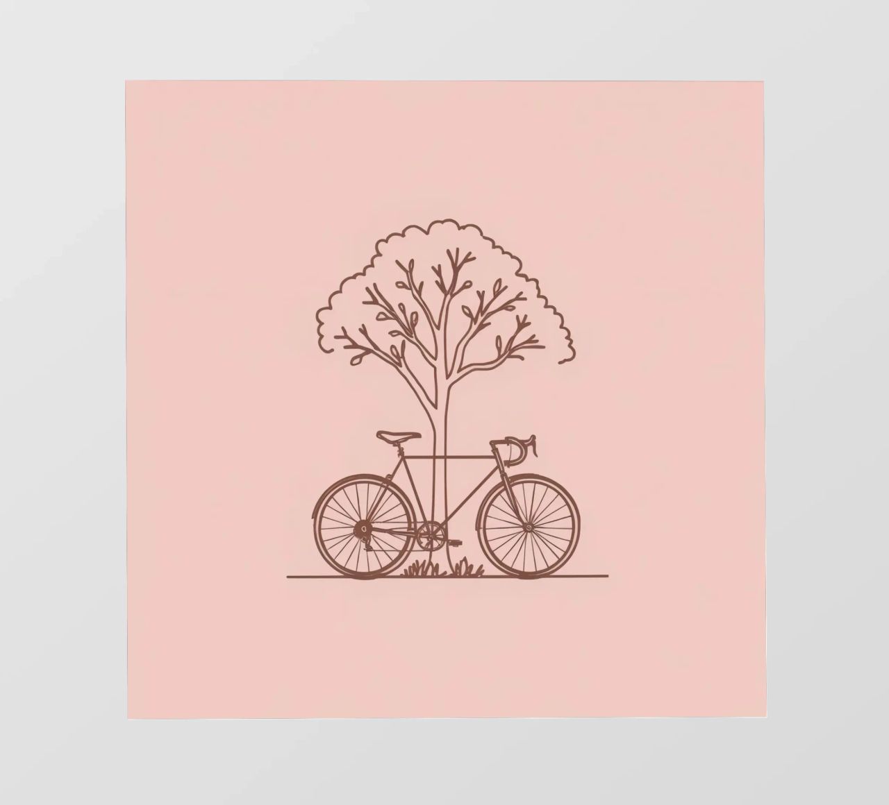 Bicicletta appoggiata ad un albero in un parco dal design semplice pellicola backlit da DesignDoodle