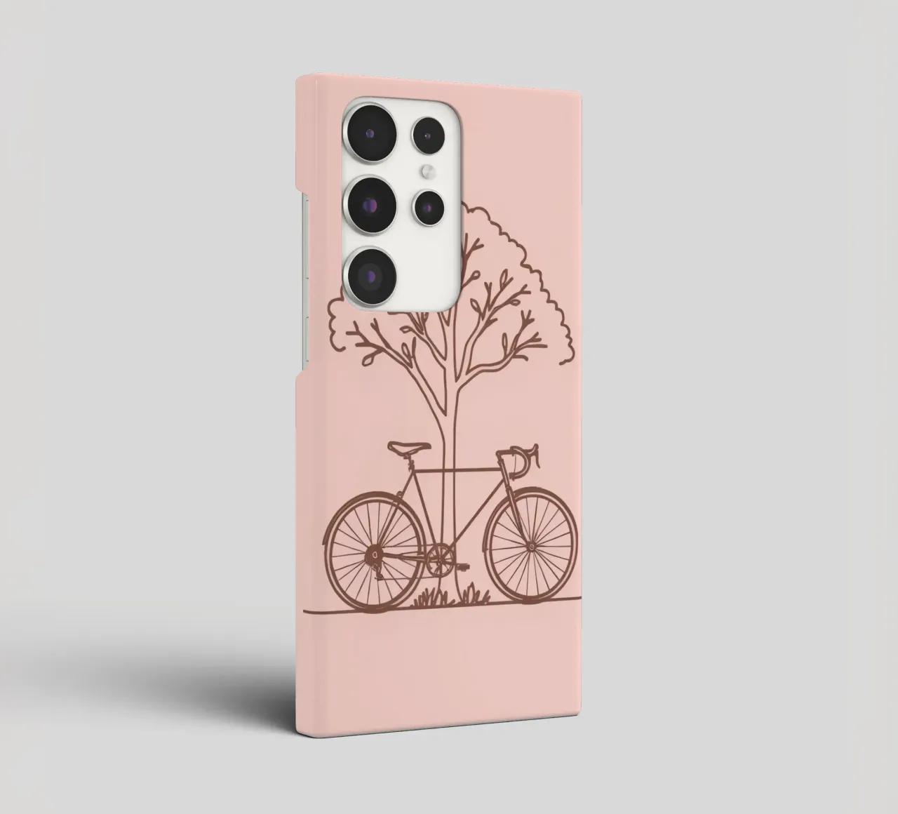 Bicicletta appoggiata ad un albero in un parco dal design semplice cover samsung da DesignDoodle