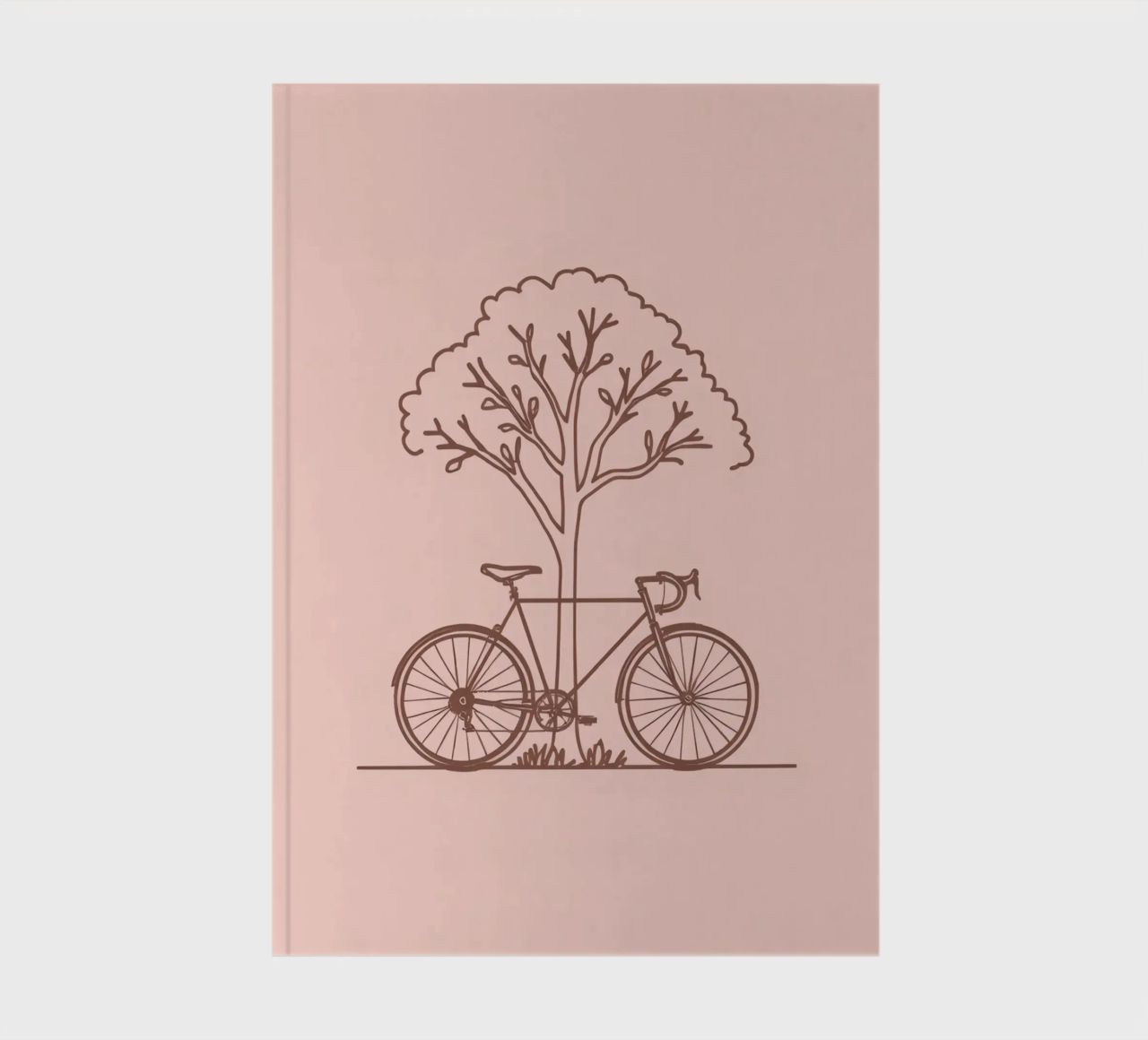 Bicicletta appoggiata ad un albero in un parco dal design semplice diario da DesignDoodle