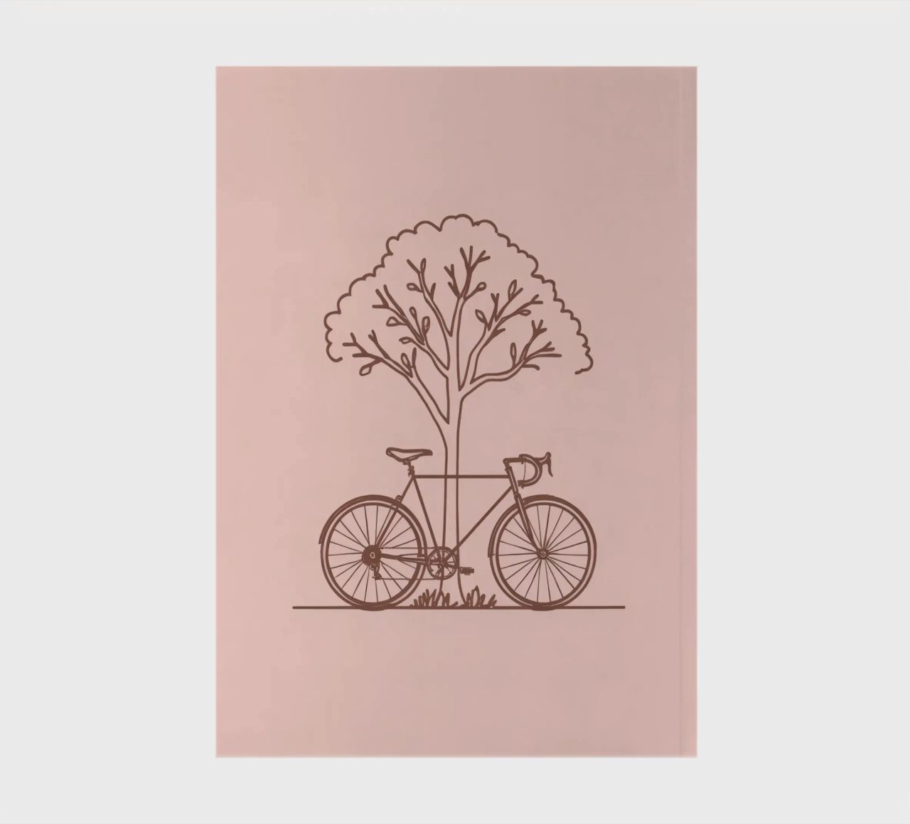 Bicicletta appoggiata ad un albero in un parco dal design semplice diario da DesignDoodle