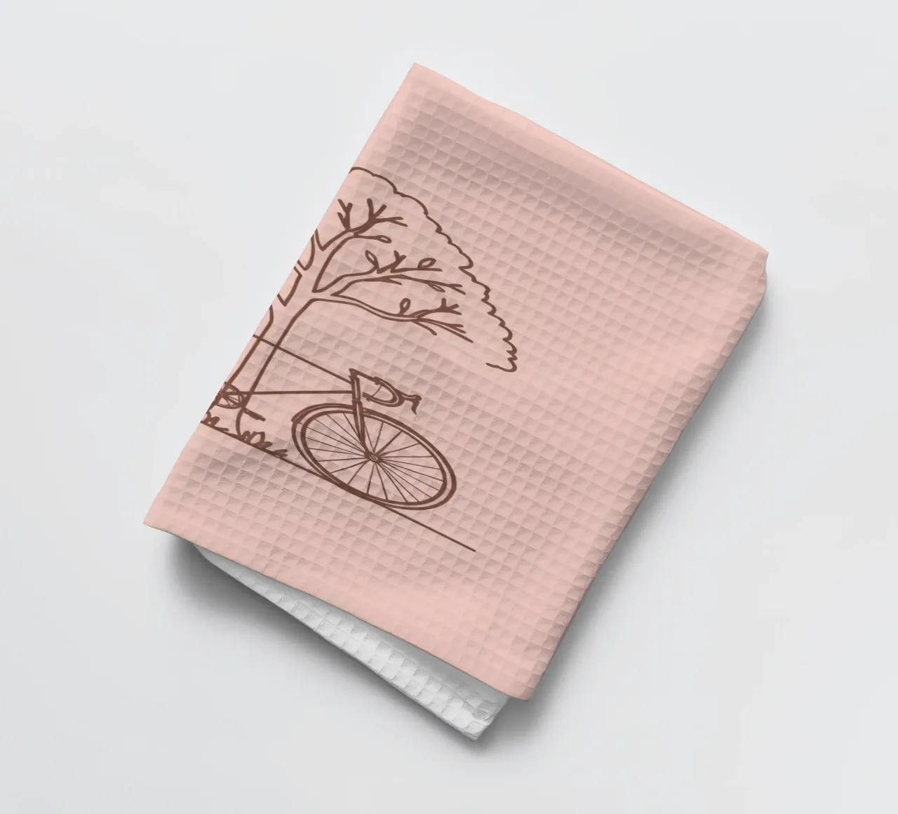 Bicicletta appoggiata ad un albero in un parco dal design semplice canovaccio da cucina da DesignDoodle