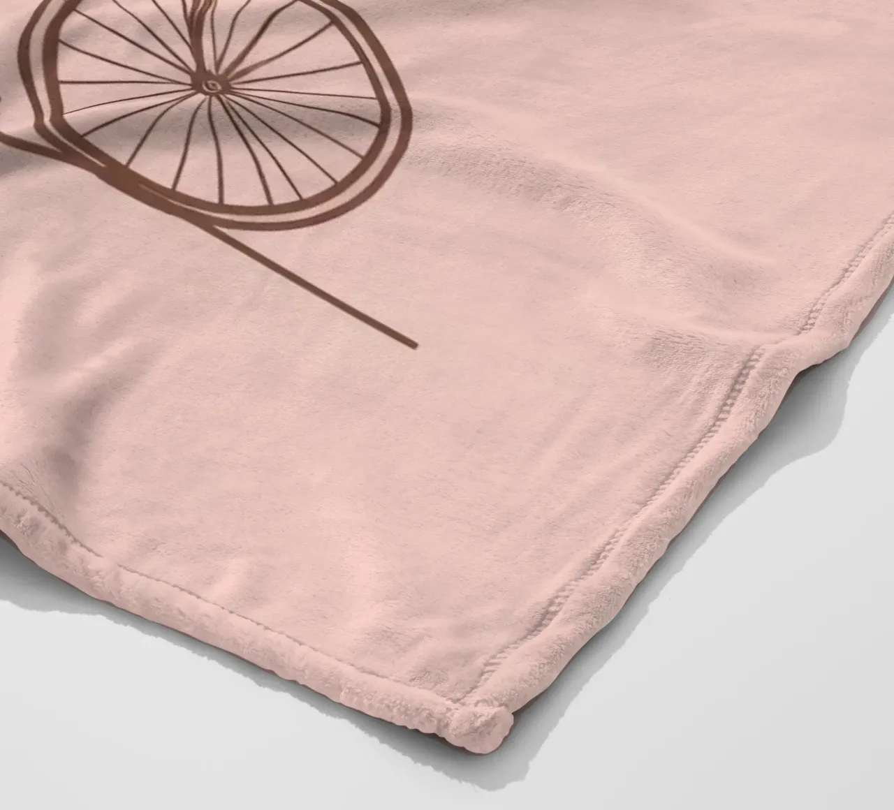 Bicycle leaning against a tree in a park with simple design fleece blanket by DesignDoodle