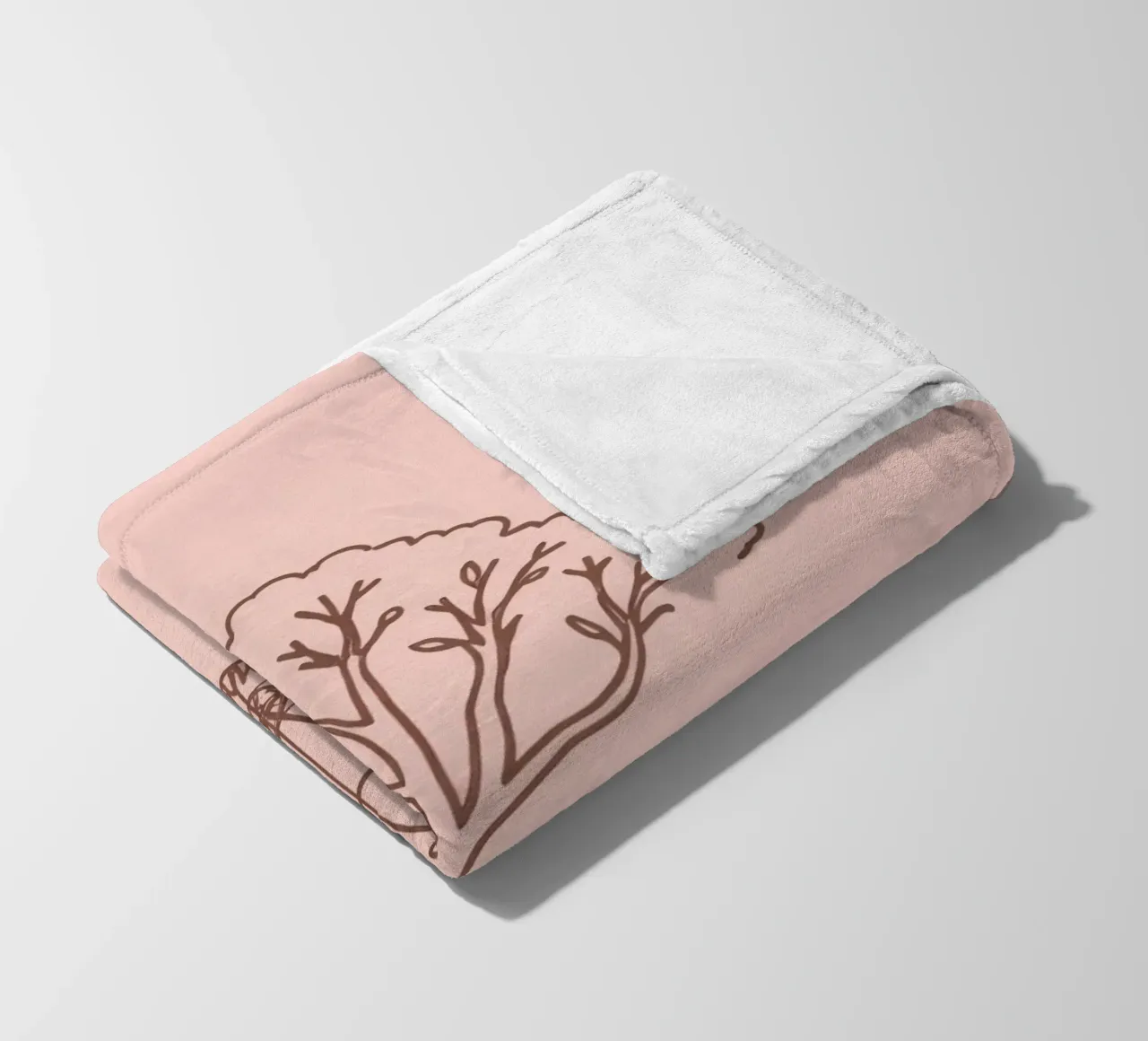 Bicycle leaning against a tree in a park with simple design fleece blanket by DesignDoodle