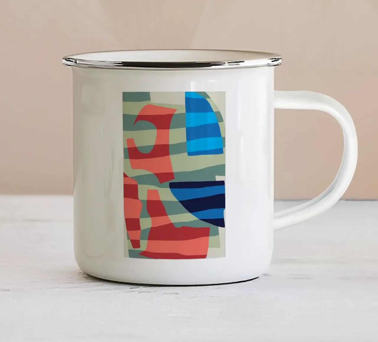 Collage di strisce colorate 06 tazza in smalto da Little Dean