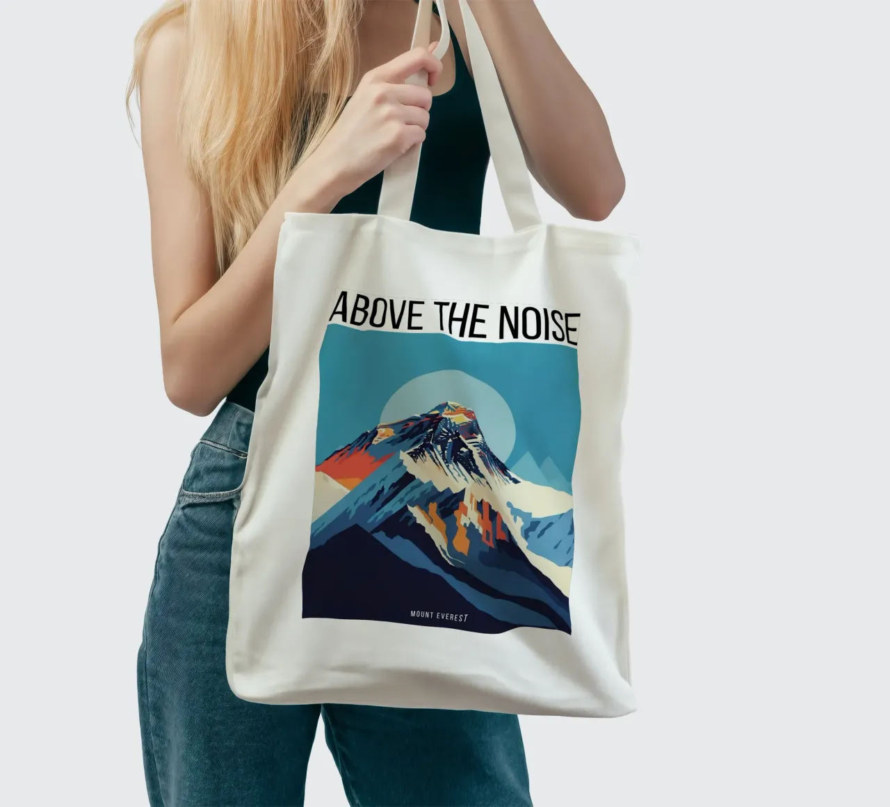 ABOVE THE NOISE - MOUNT EVEREST borsa in juta da ZEN VACATION