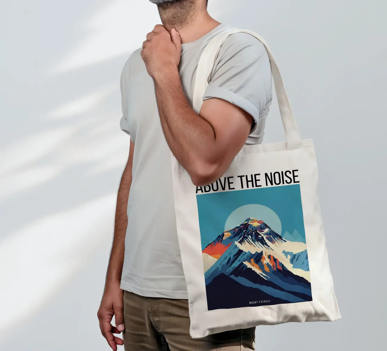 ABOVE THE NOISE - MOUNT EVEREST borsa in juta da ZEN VACATION