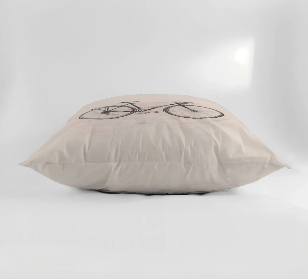 Bicycle sketch illustrating motion with swirling lines decorative cushion by DesignDoodle