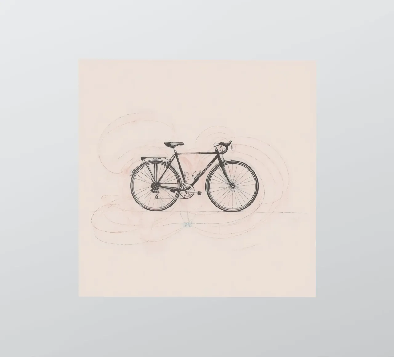 Bicycle sketch illustrating motion with swirling lines sticker by DesignDoodle