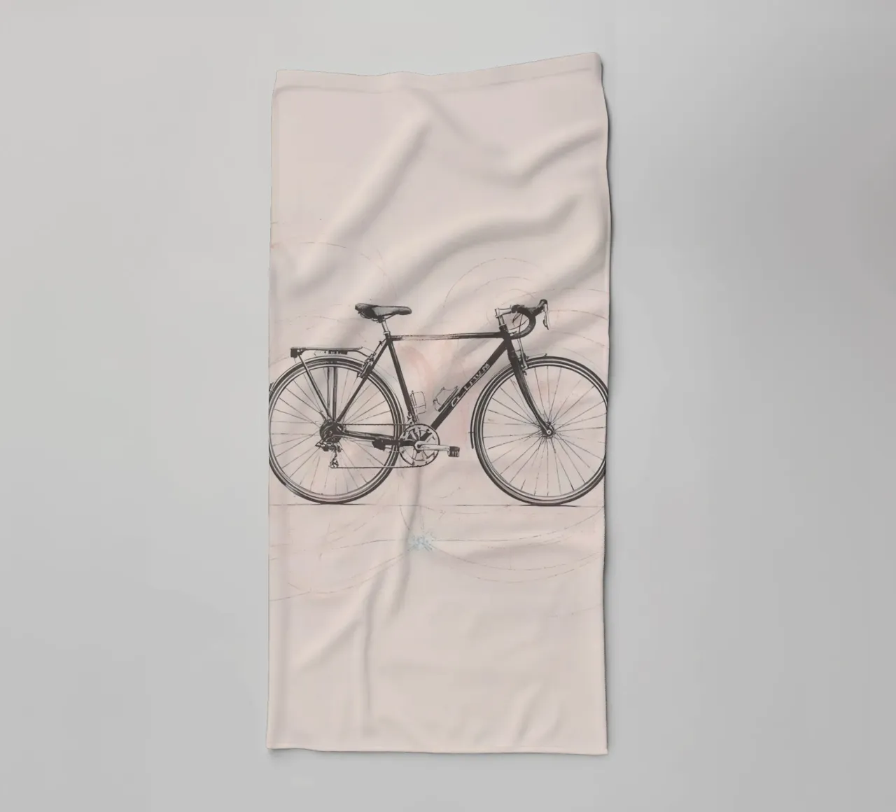 Bicycle sketch illustrating motion with swirling lines towel by DesignDoodle