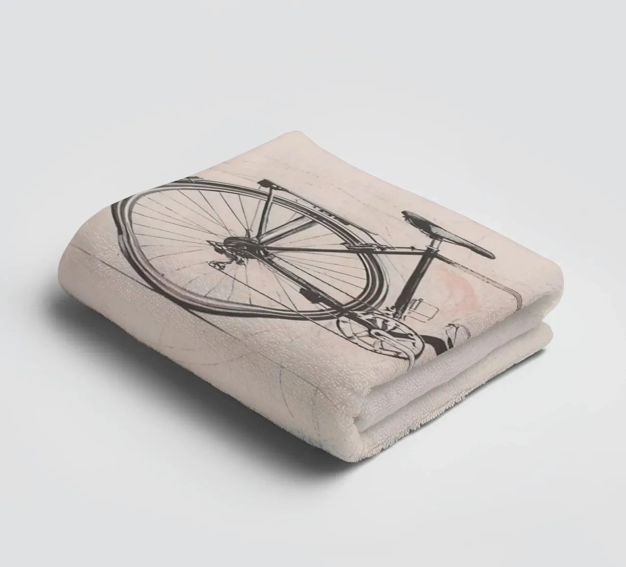Bicycle sketch illustrating motion with swirling lines towel by DesignDoodle
