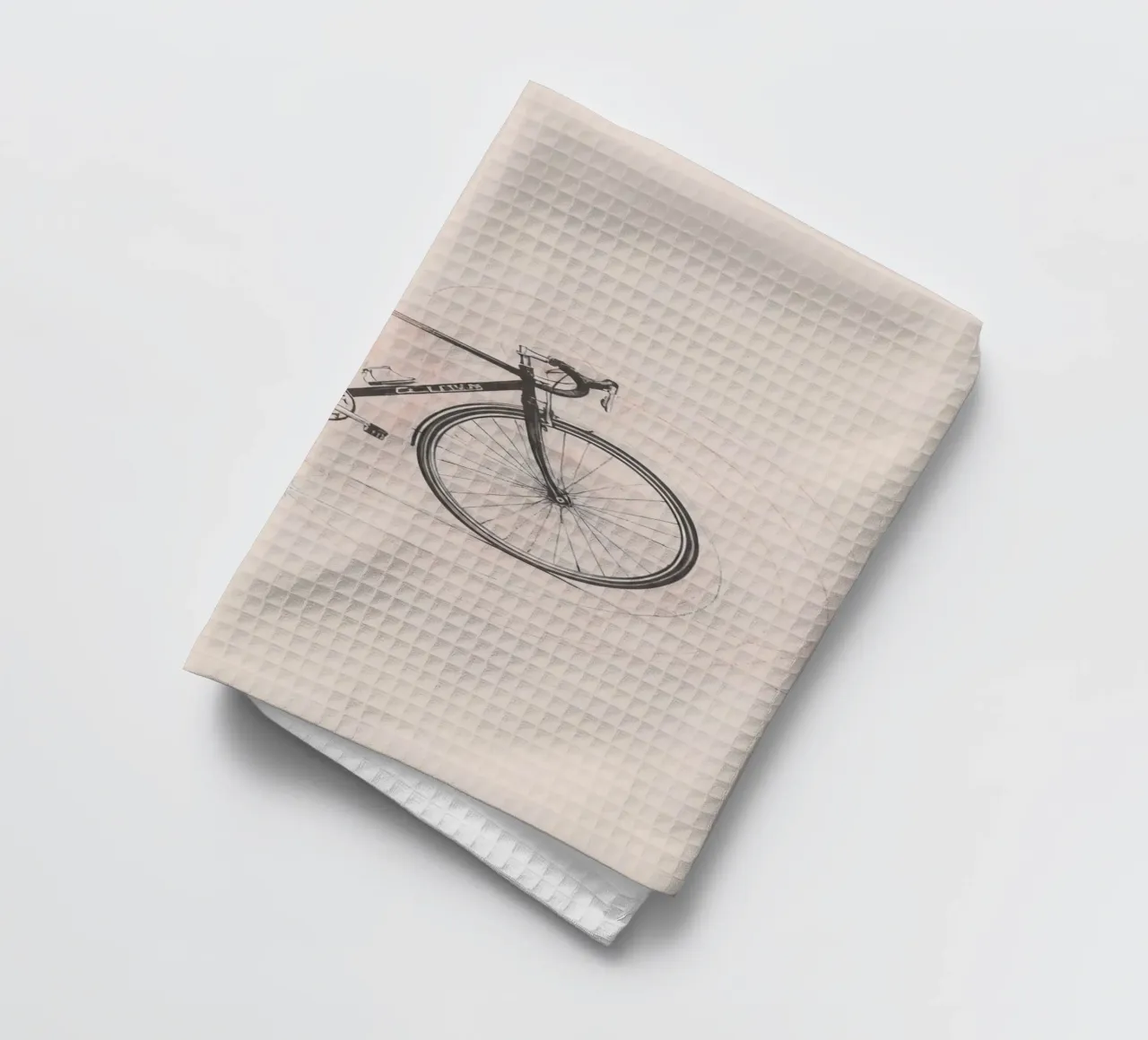 Bicycle sketch illustrating motion with swirling lines tea towel by DesignDoodle