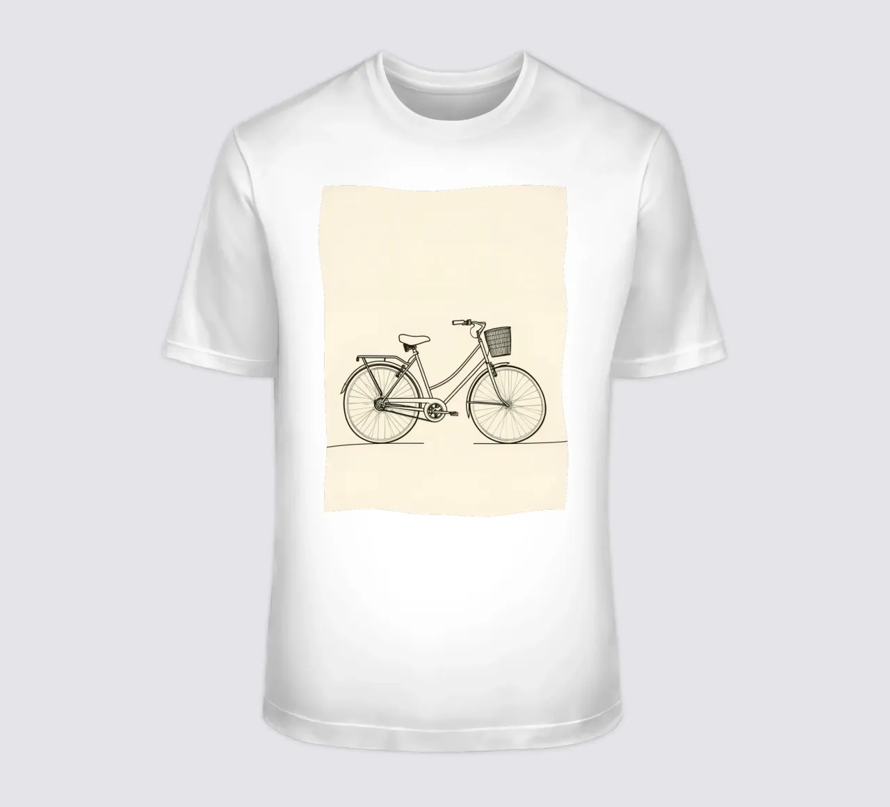 Vintage bicycle with a basket on the side t-shirt by DesignDoodle