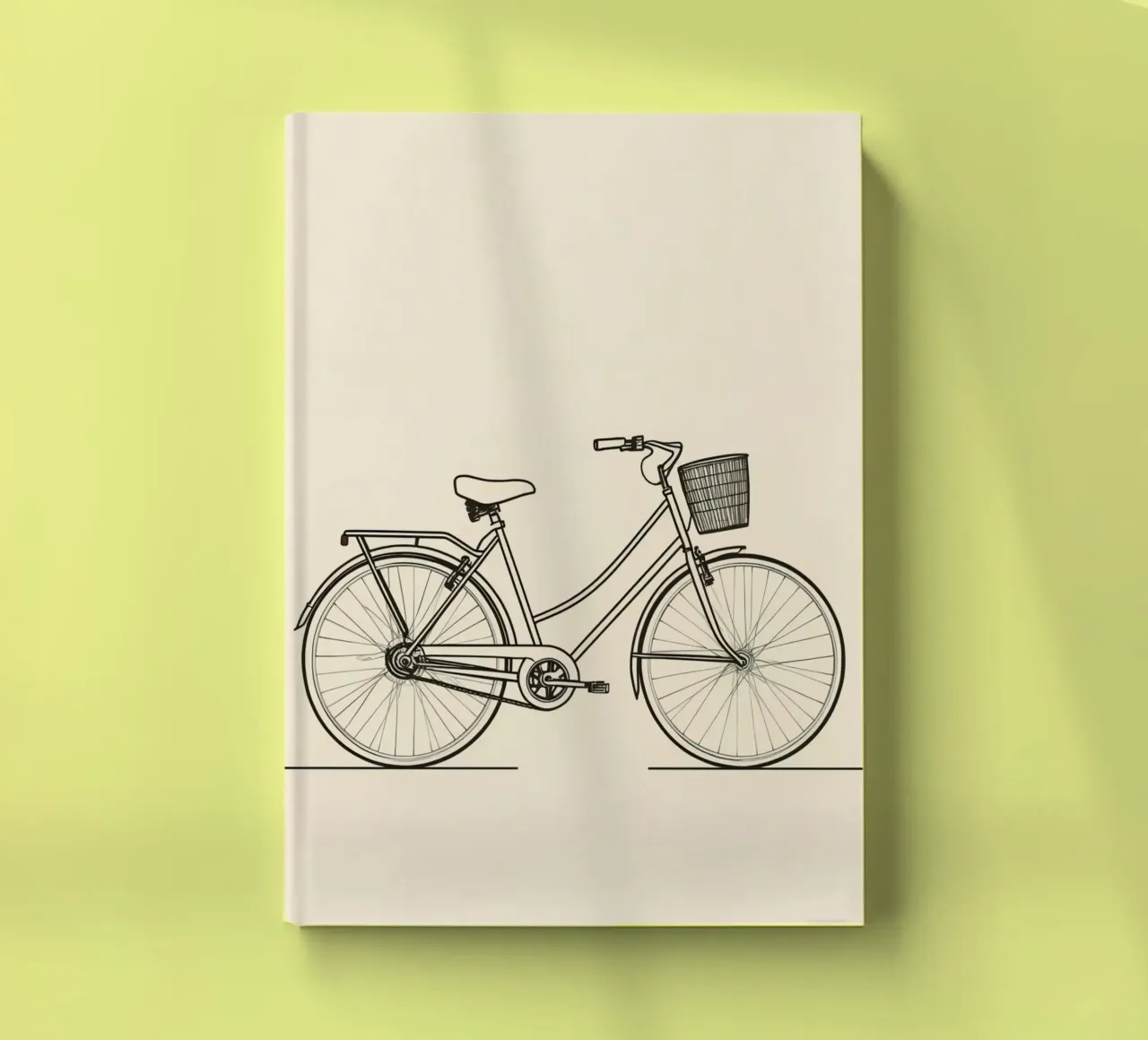 Vintage bicycle with a basket on the side notebook by DesignDoodle