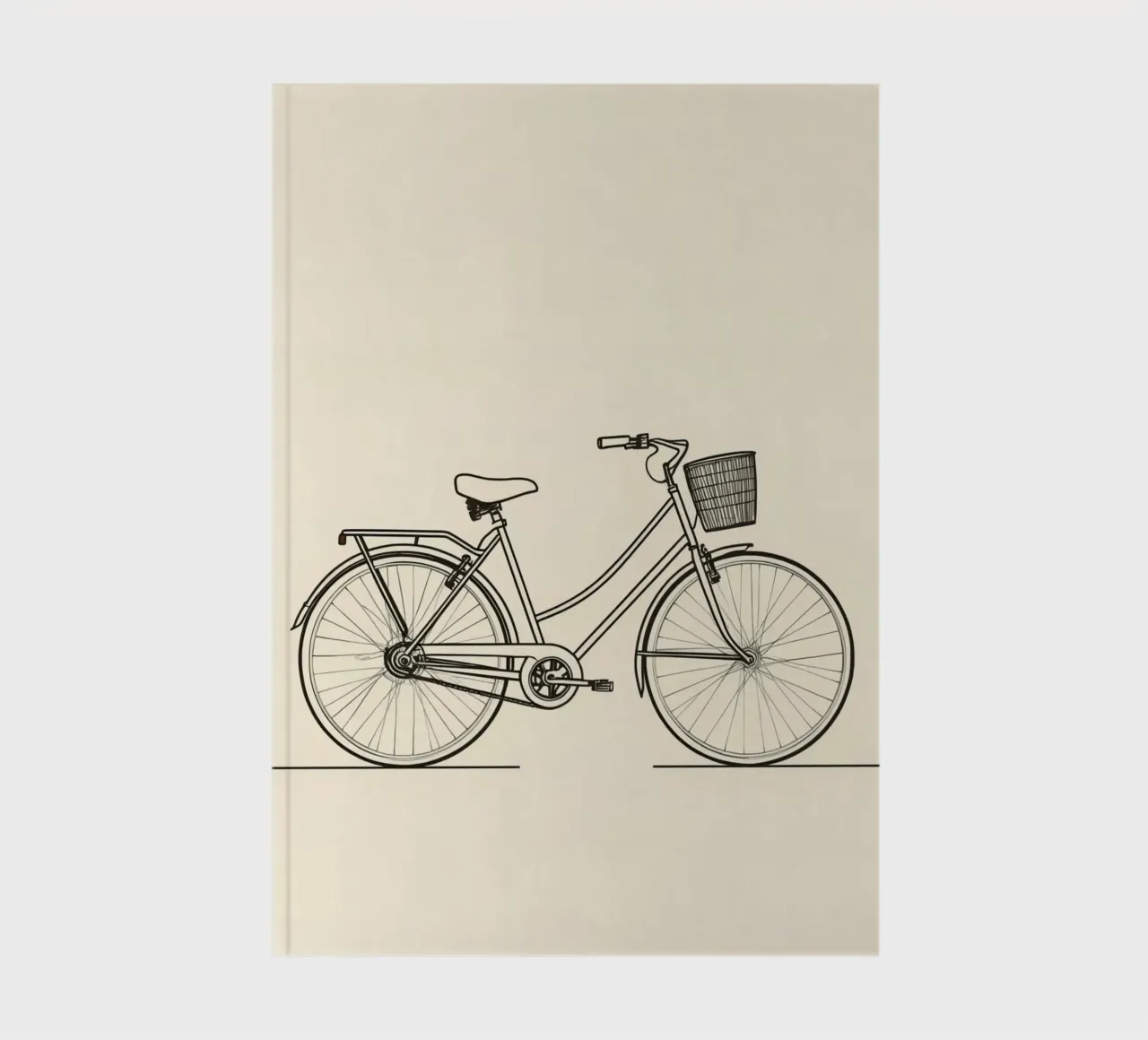 Vintage bicycle with a basket on the side notebook by DesignDoodle