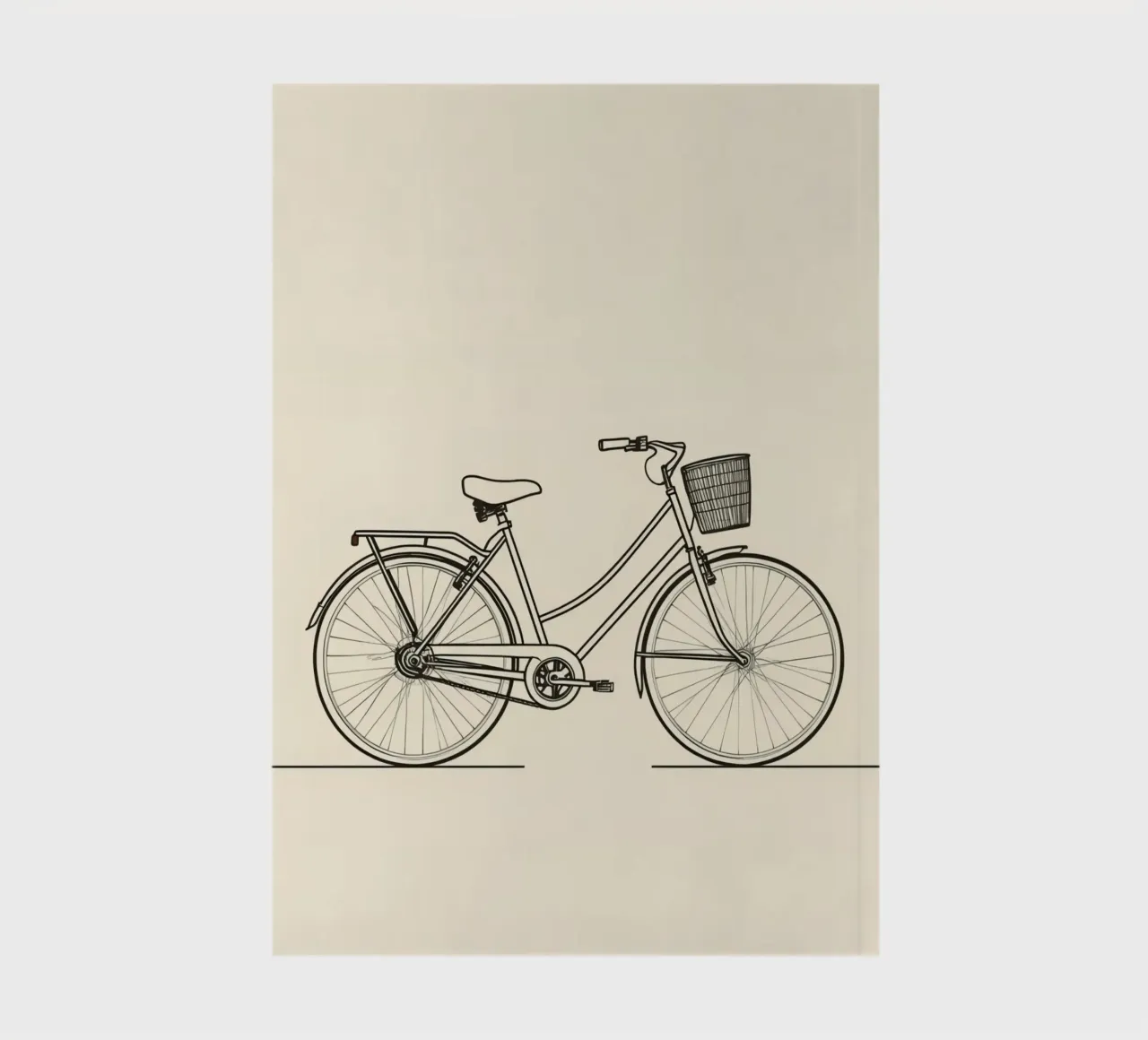 Vintage bicycle with a basket on the side notebook by DesignDoodle