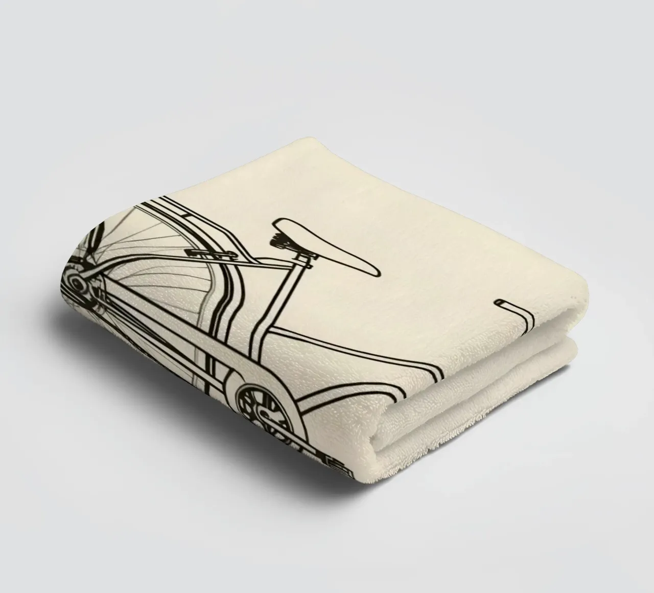 Vintage bicycle with a basket on the side towel by DesignDoodle