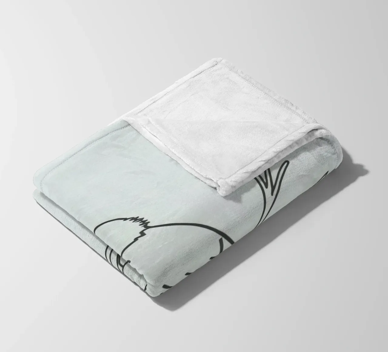 Bird perched on a branch with delicate leaves fleece blanket by DesignDoodle