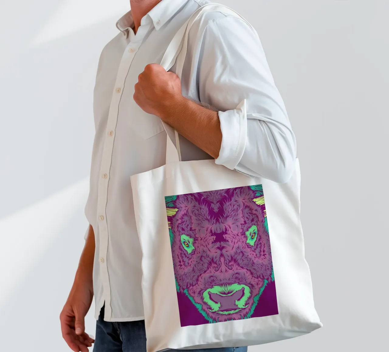 Bison borsa in juta da Cranio Dsgn