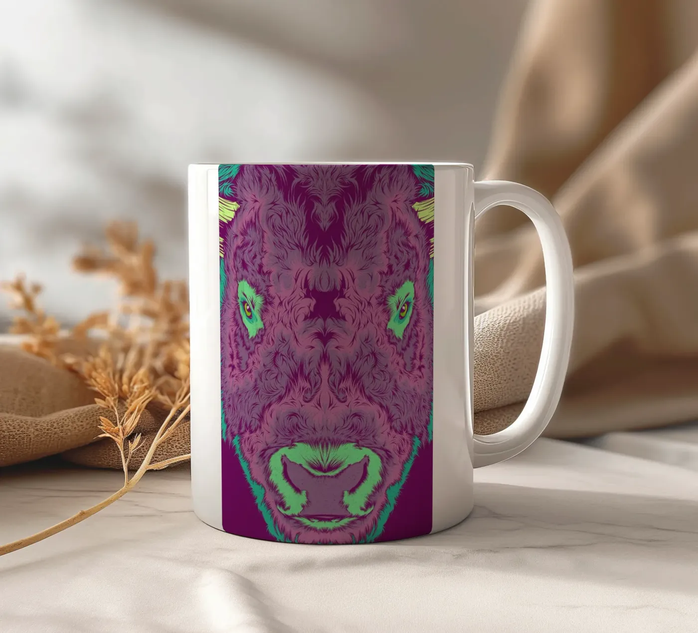 Bison ceramic mug by Cranio Dsgn