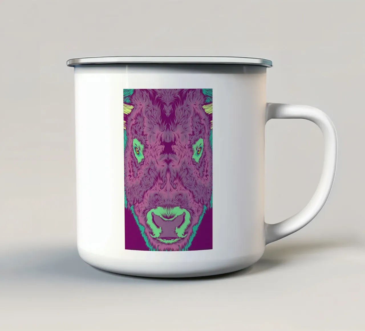 Bison tazza in smalto da Cranio Dsgn