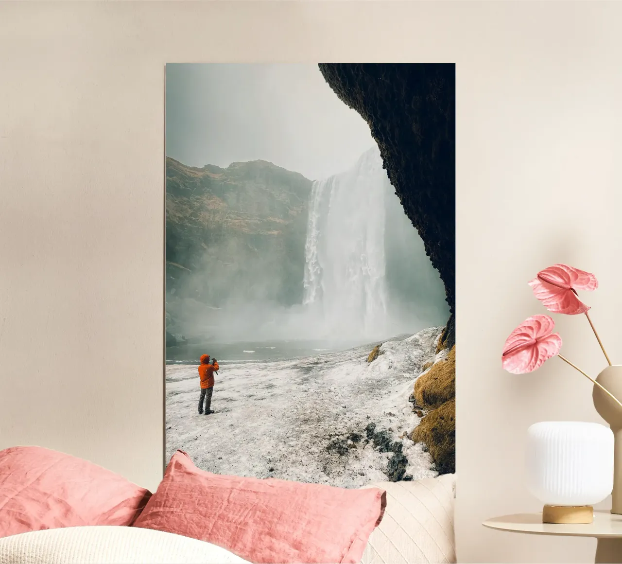 Iceland Waterfall poster con telaio in legno da Thilo Grøsch