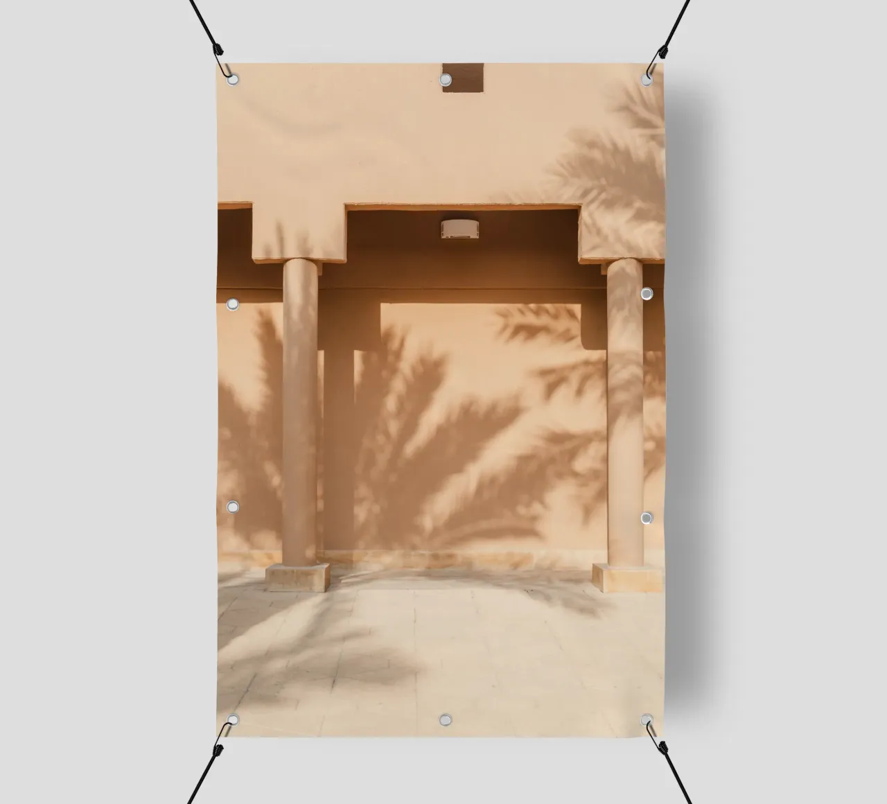 Shadow of a palm tree on the wall telo in pvc da photolovers