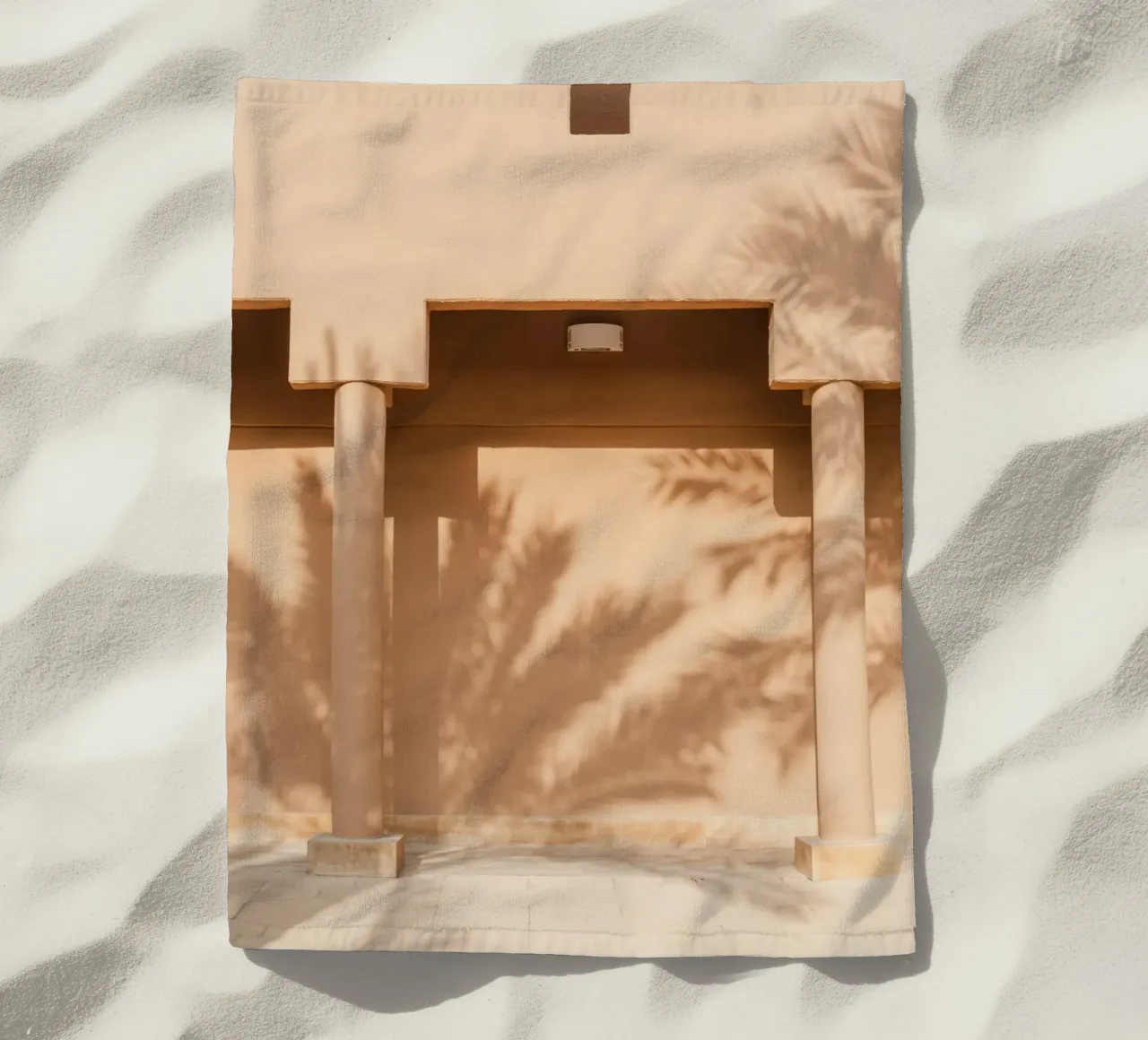 Shadow of a palm tree on the wall telo mare da photolovers