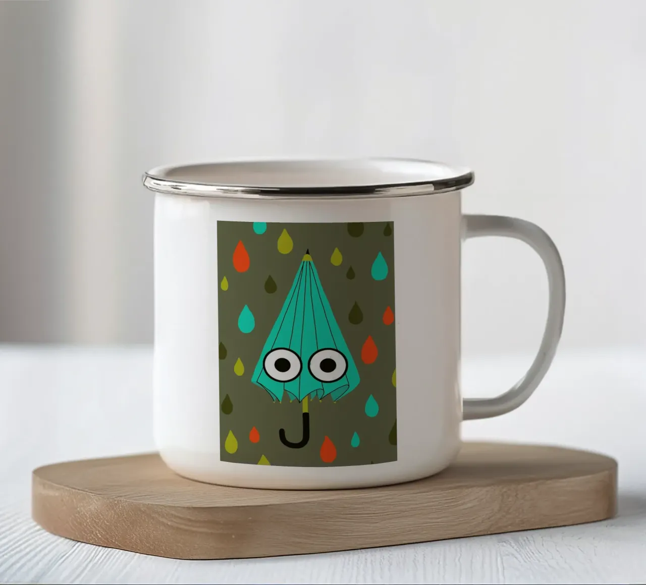 Mr. Umbrella tazza in smalto da Doozal