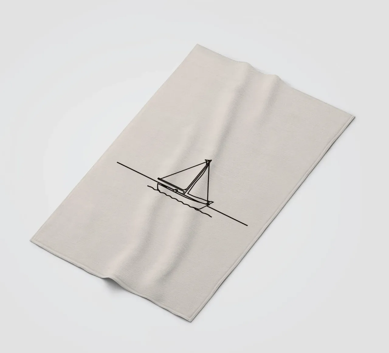 Sailboat gliding across calm waters under a clear sky fleece blanket by DesignDoodle