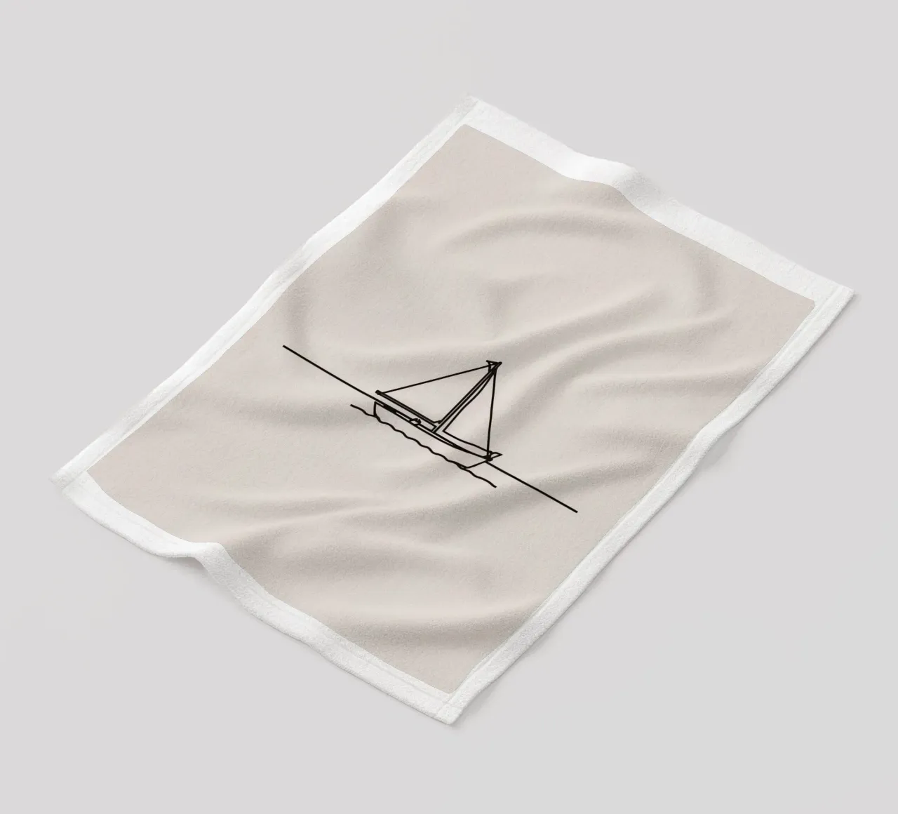 Sailboat gliding across calm waters under a clear sky fleece blanket by DesignDoodle