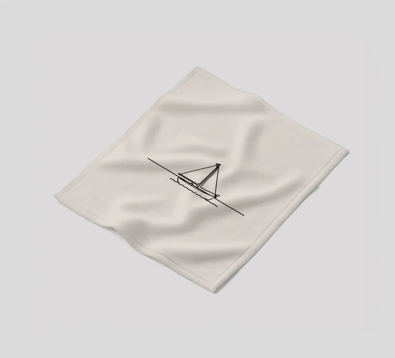 Sailboat gliding across calm waters under a clear sky fleece blanket by DesignDoodle