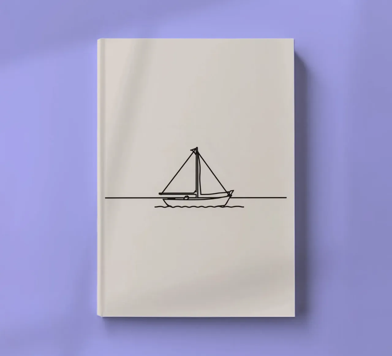 Sailboat gliding across calm waters under a clear sky notebook by DesignDoodle