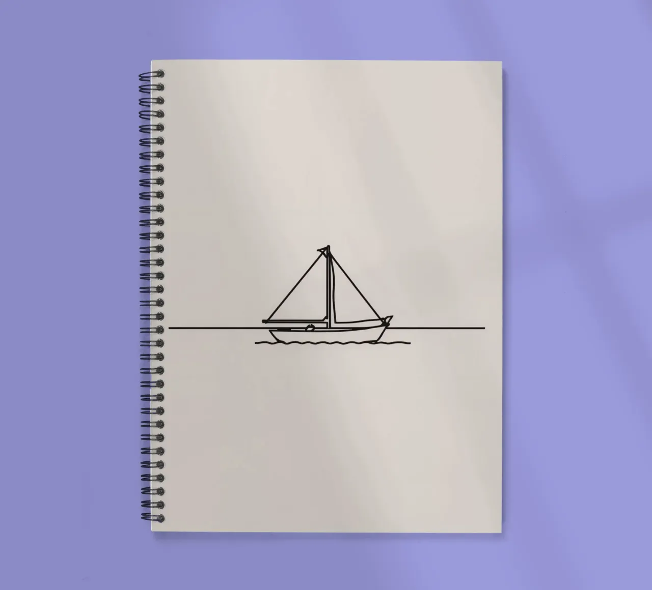 Sailboat gliding across calm waters under a clear sky spiral notebook by DesignDoodle