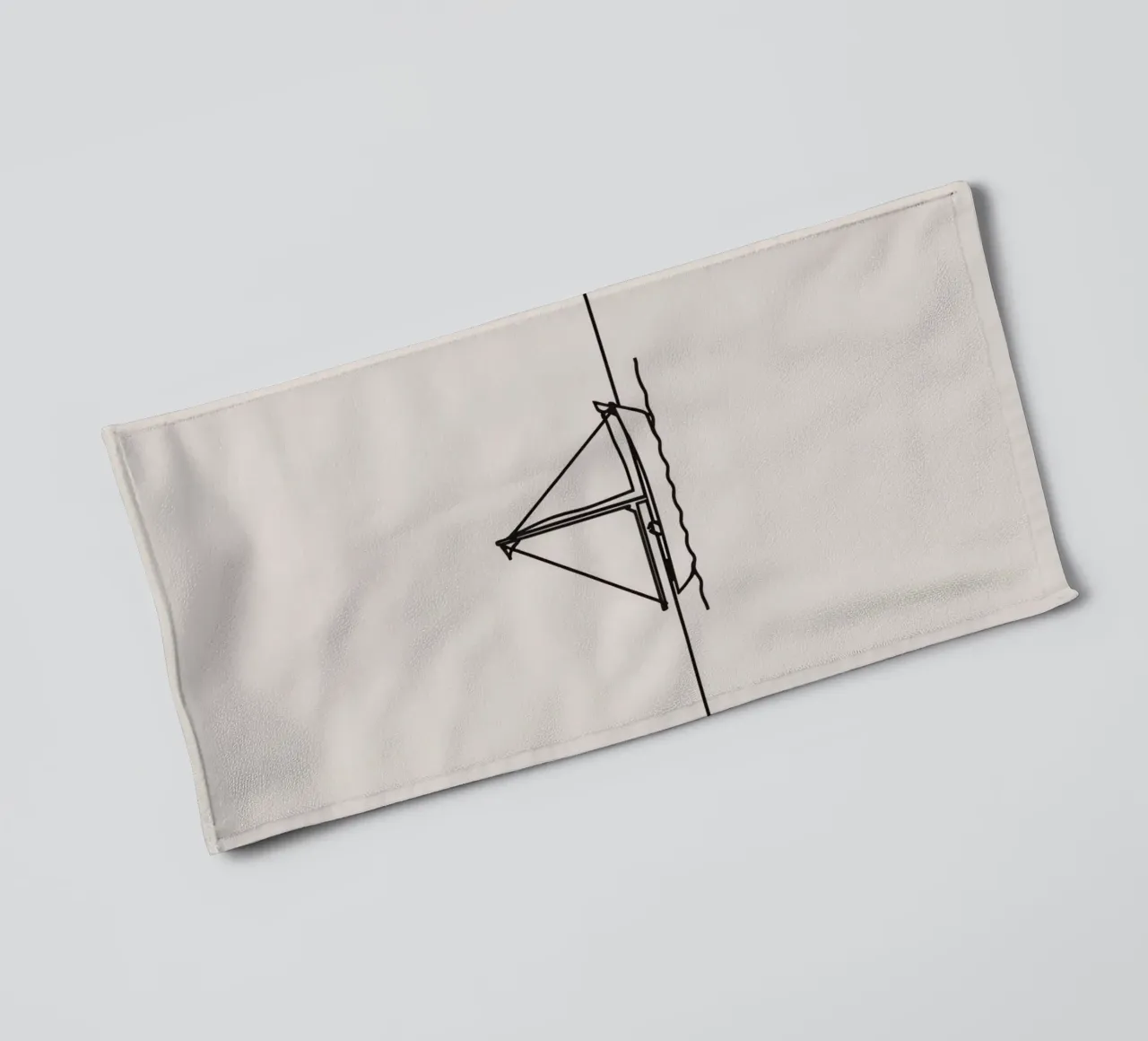Sailboat gliding across calm waters under a clear sky towel by DesignDoodle