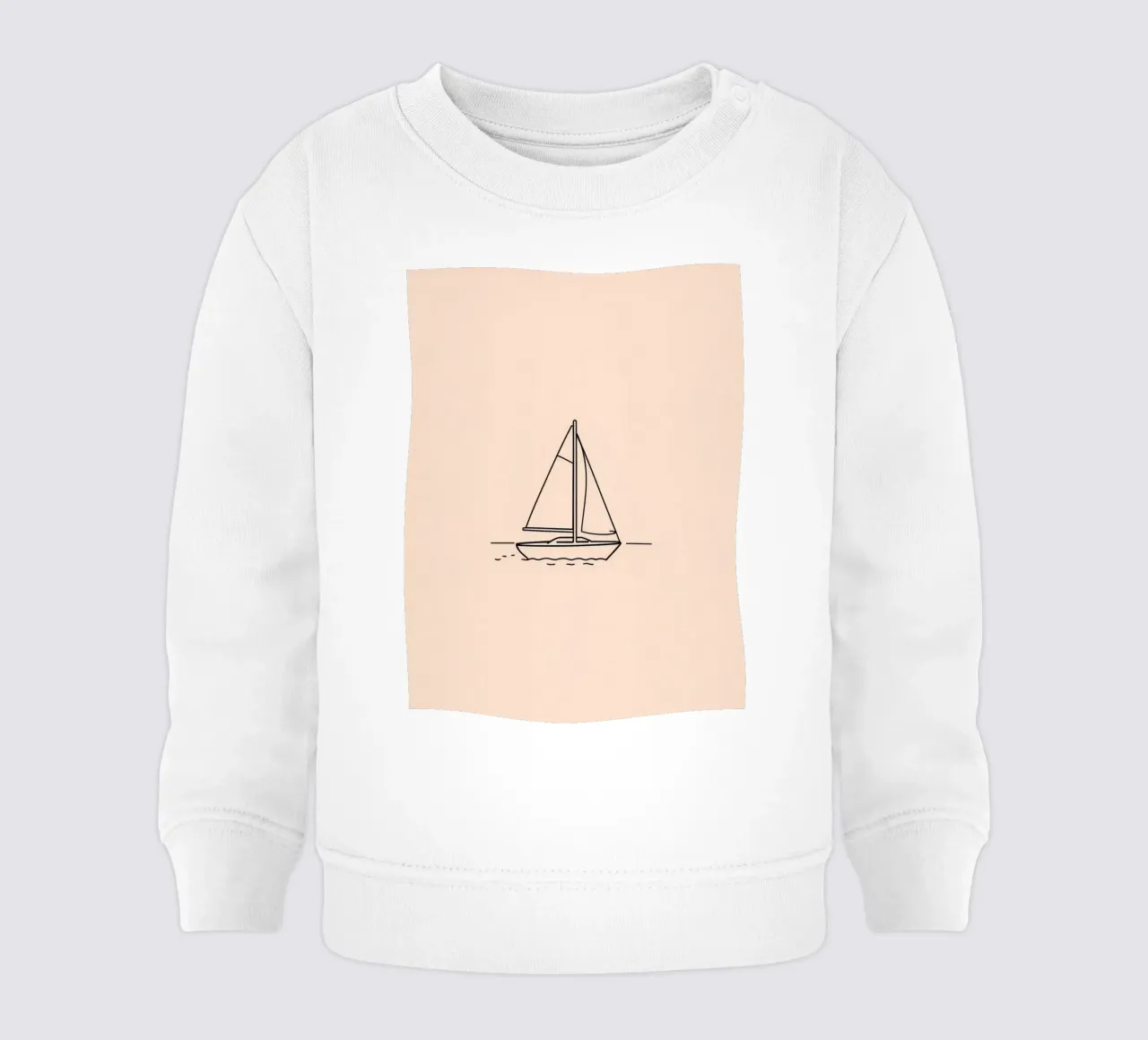 Sailboat gliding across calm waters at dusk with gentle wave baby sweatshirt by DesignDoodle
