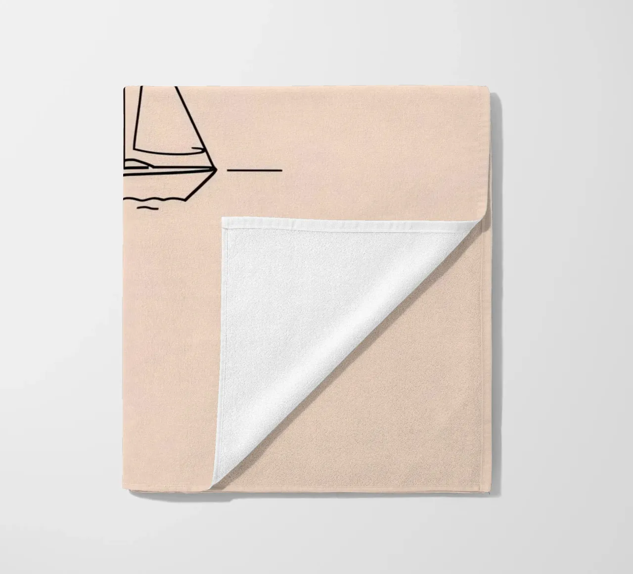 Sailboat gliding across calm waters at dusk with gentle wave beach towel by DesignDoodle