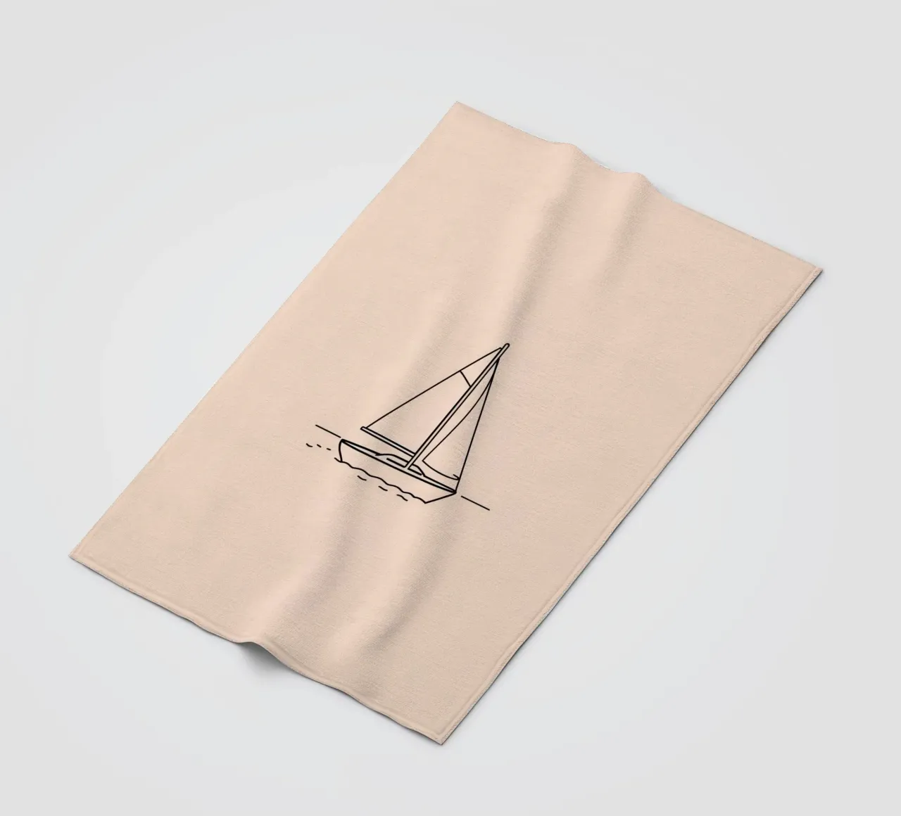 Zeilboot glijdend over kalm water in schemering met zachte golf fleecedeken van DesignDoodle