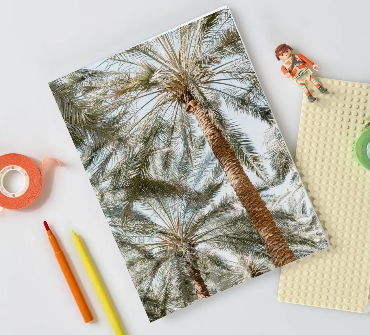 Oasis with palm trees notebook by photolovers