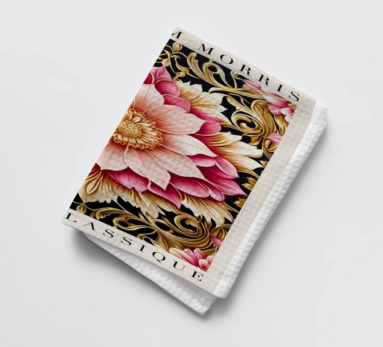 Élégant motif floral complexe torchon de komo store